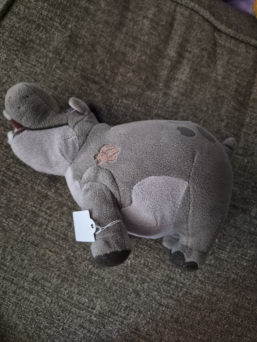 Plush Hippo Soft Toy - Gray